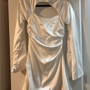 Elegant Cream Long Sleeve Dress